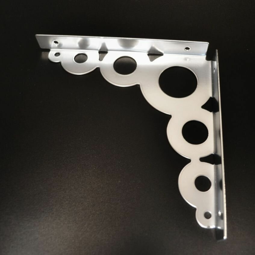 Кронштейн для полки, декоративный, стальной, 182х182мм, цвет окраски под хром, 2шт. — фото 1