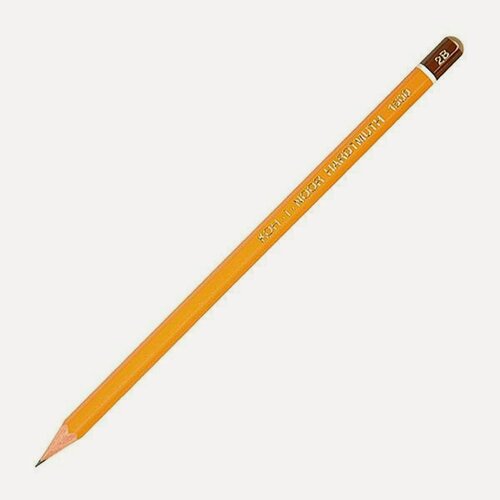 Изображение товара Карандаш чернографитный Koh-I-Noor 1500 (2В, корпус желтый, без ластика, заточенный) (150002В01170RU), 12шт.