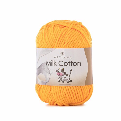 фото Пряжа для вязания artland milk cotton 1 моток (100 м, 50 гр), цвет 04 желток