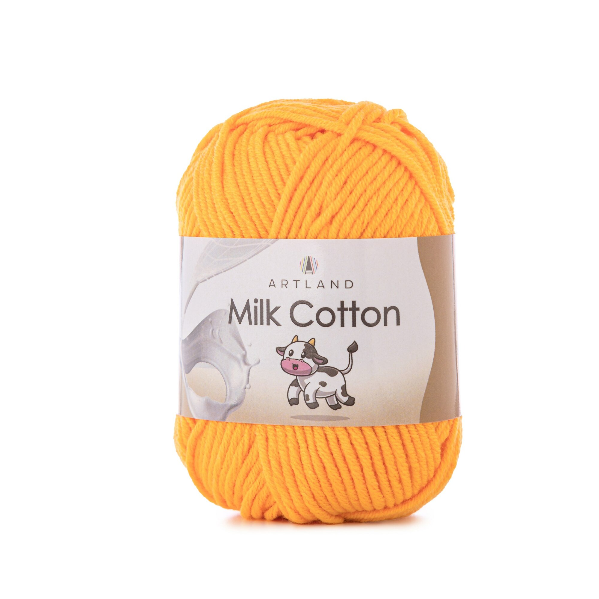 Пряжа для вязания Artland Milk Cotton 2 мотка (100 м, 50 гр), цвет 04 Желток