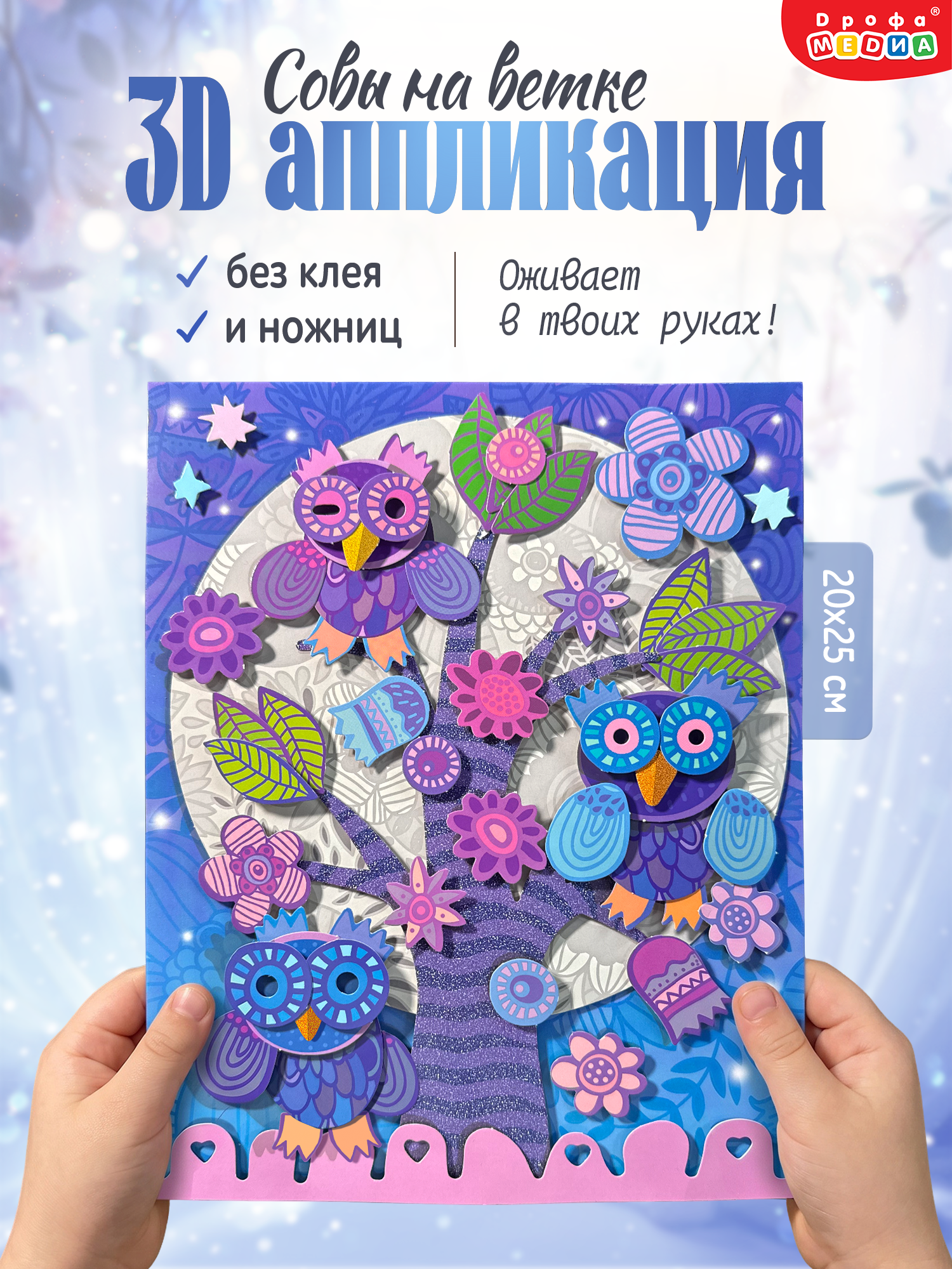 Набор для творчества Дрофа-Медиа «Совы на ветке», 3D аппликация, объёмная