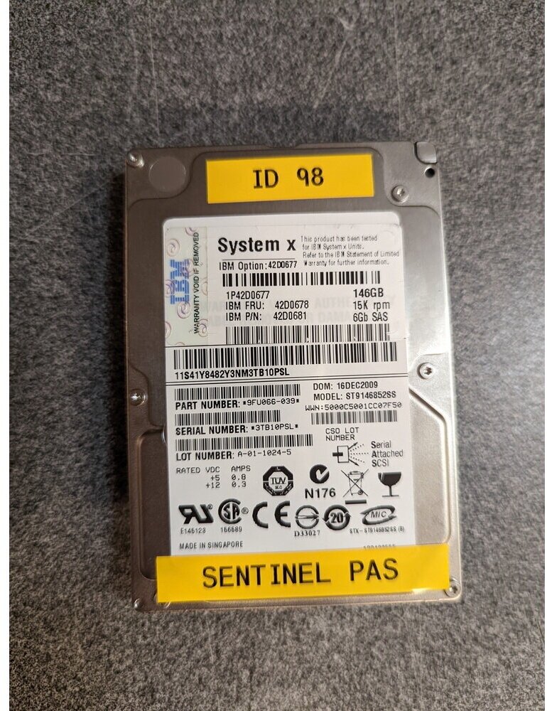 Жесткий диск IBM, 42D0678, 42D0677, 146GB, SAS, 15K