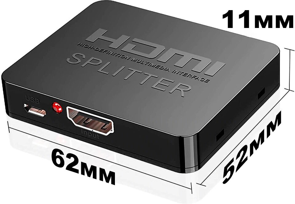 HDMI сплиттер разветвитель 1 вход 2 выхода 1x2