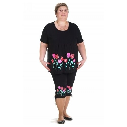 Комплект одежды Натали, размер 58, розовый, черный комплект одежды ivcapriz размер 58 черный розовый