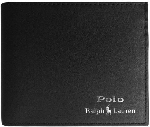 Портмоне Polo Ralph Lauren, натуральная кожа, гладкая фактура, без застежки, 2 отделения для банкнот, отделения для карт и монет, черный