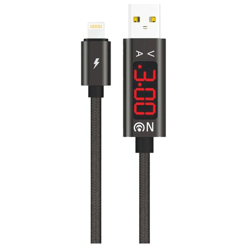 Кабель USB - 8 pin FaisON FS-K-1045 VOLT, 1.0м, 3.0A, цвет: чёрный кабель usb 8 pin faison hx26 xpress 1 0м 2 4a цвет чёрный серая вставка