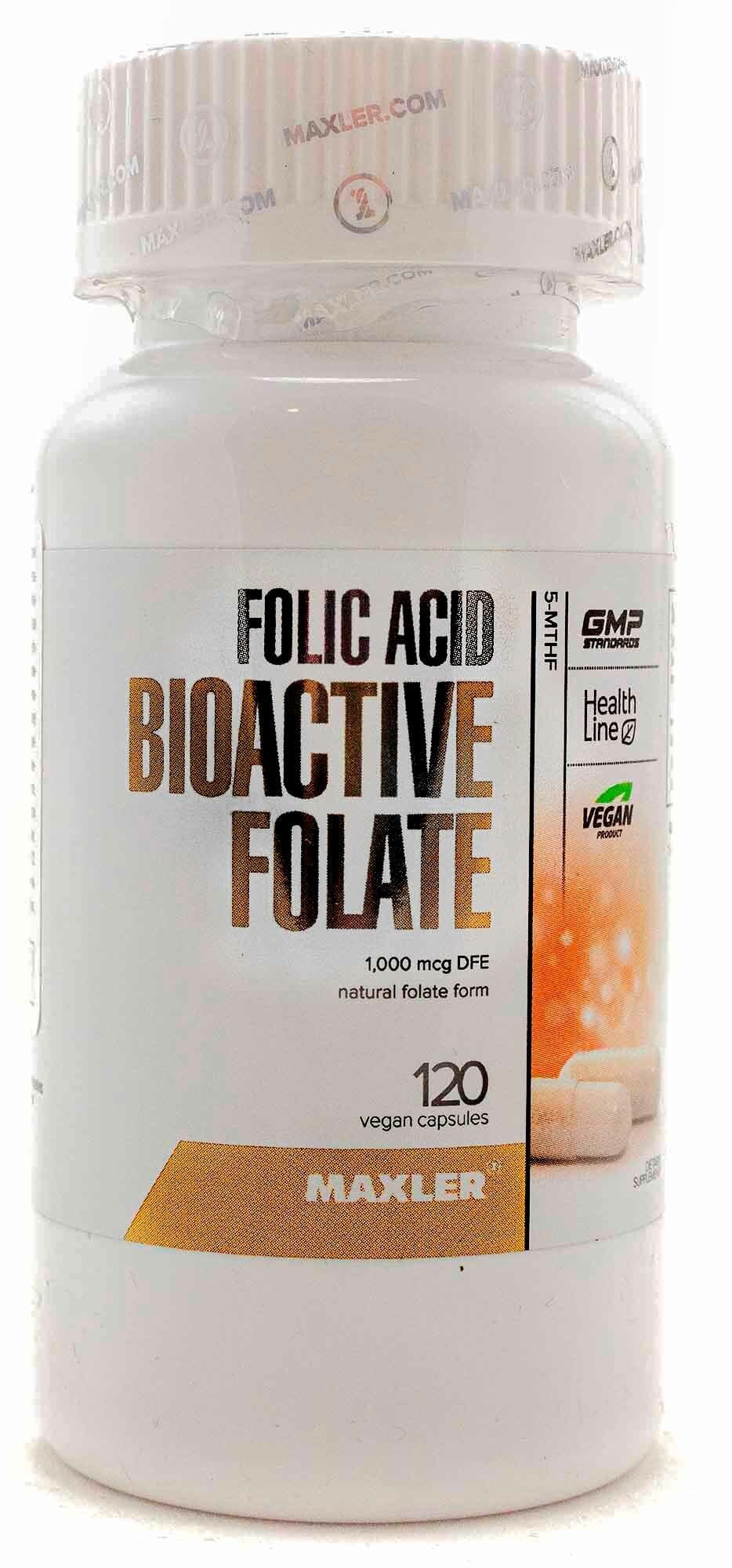 MAXLER Folic Acid BioActive Folate капс., 120 г, 120 шт.