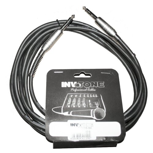 Invotone ACM1203S BK- Аудио кабель, stereo jack 6,3 — stereo jack 6,3, длина 3 м invotone j150s стерео джек 6 3 мм позолоченый