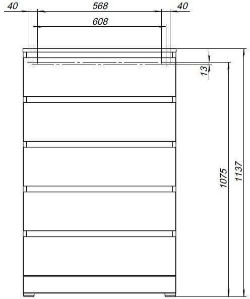 Комод Aquanet Сканди 70x40 дуб эдгрейн, 5 ящиков - фото №8