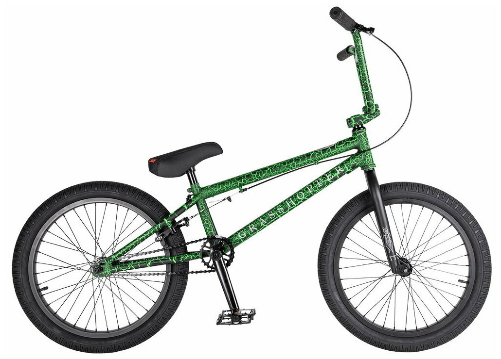 Экстремальный велосипед Tech Team Grasshopper 20' BMX (черный/ зеленый)