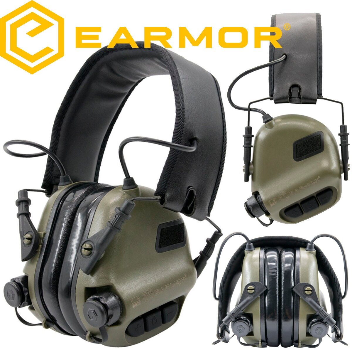 Стрелковые активные наушники Earmor M31 (green)