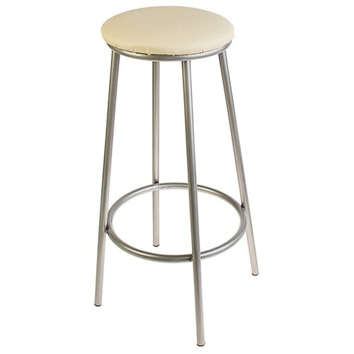 фото Табурет барный "высокий" серебристый металлик/молочный 3680349 доляна
