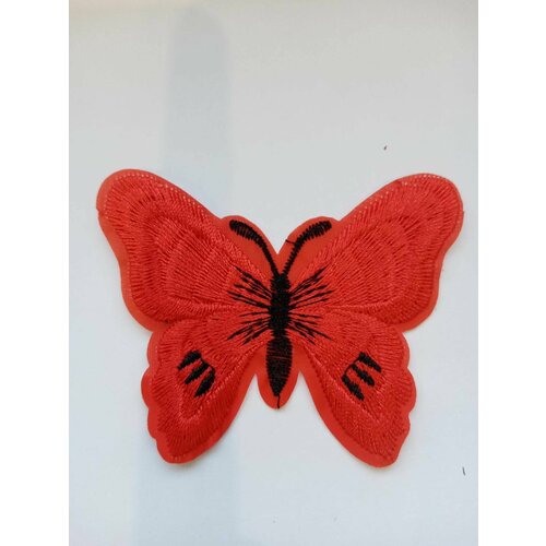 Термоаппликация, нашивка на одежду*Бабочка*(7см. х6см)красного цветам)