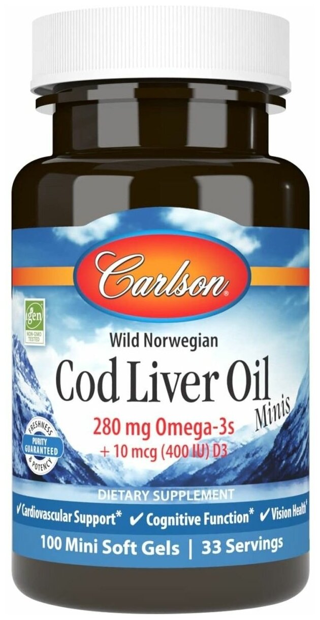 фото Жир печени трески с витаминами A и D3, поддержка сердца