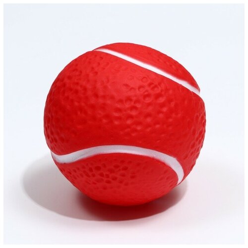 Игрушка пищащая Теннисный мяч для собак, 7,5 см, красная