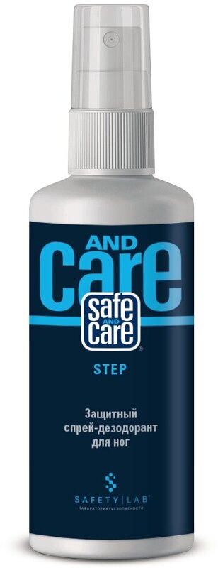 Дезодорант для ног 100 мл Safe and Care, спрей для ног антибактериальный для мужчин и женщин, антисептик, проверен дерматологами