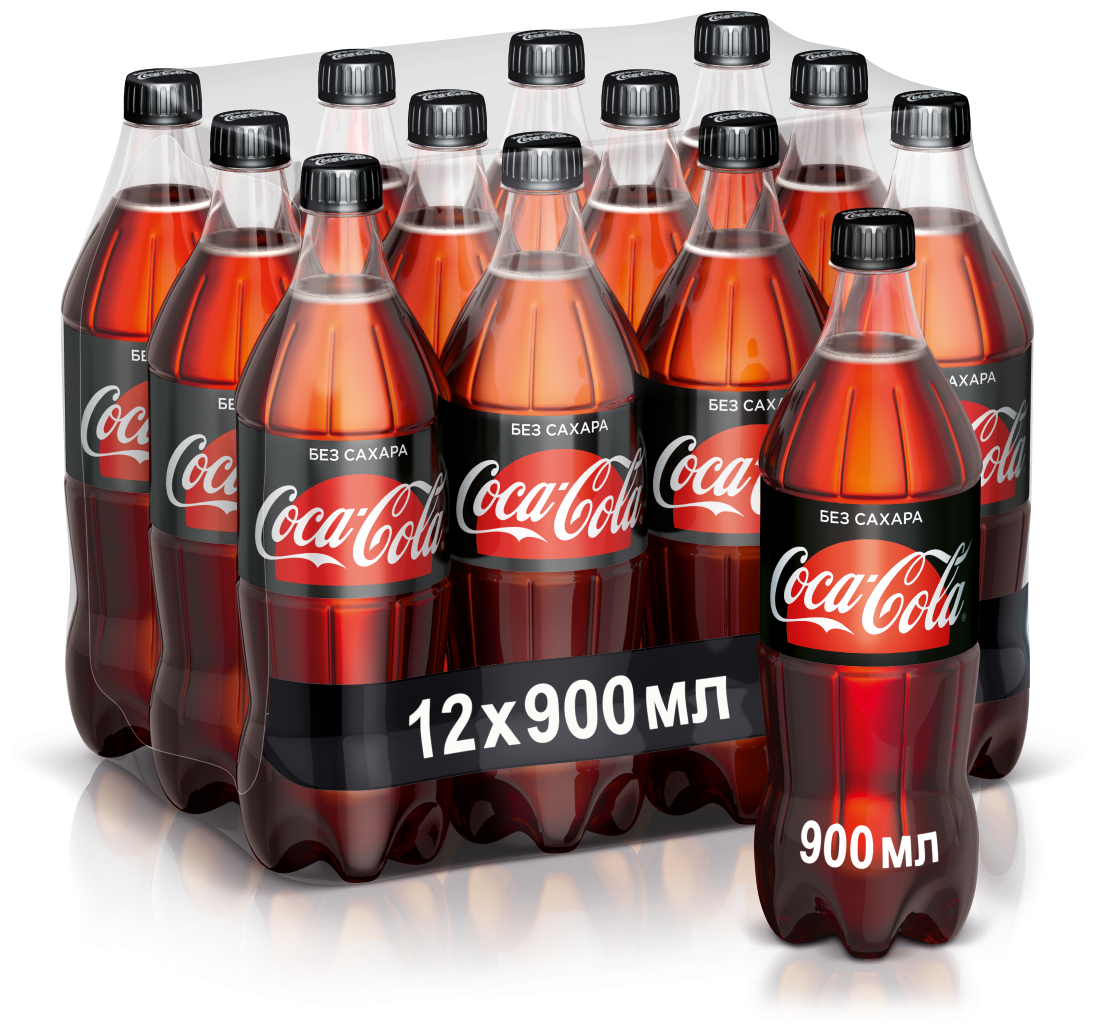Газированный напиток Coca-Cola Zero / Кока-Кола ПЭТ (0,9л*12шт) - фотография № 1