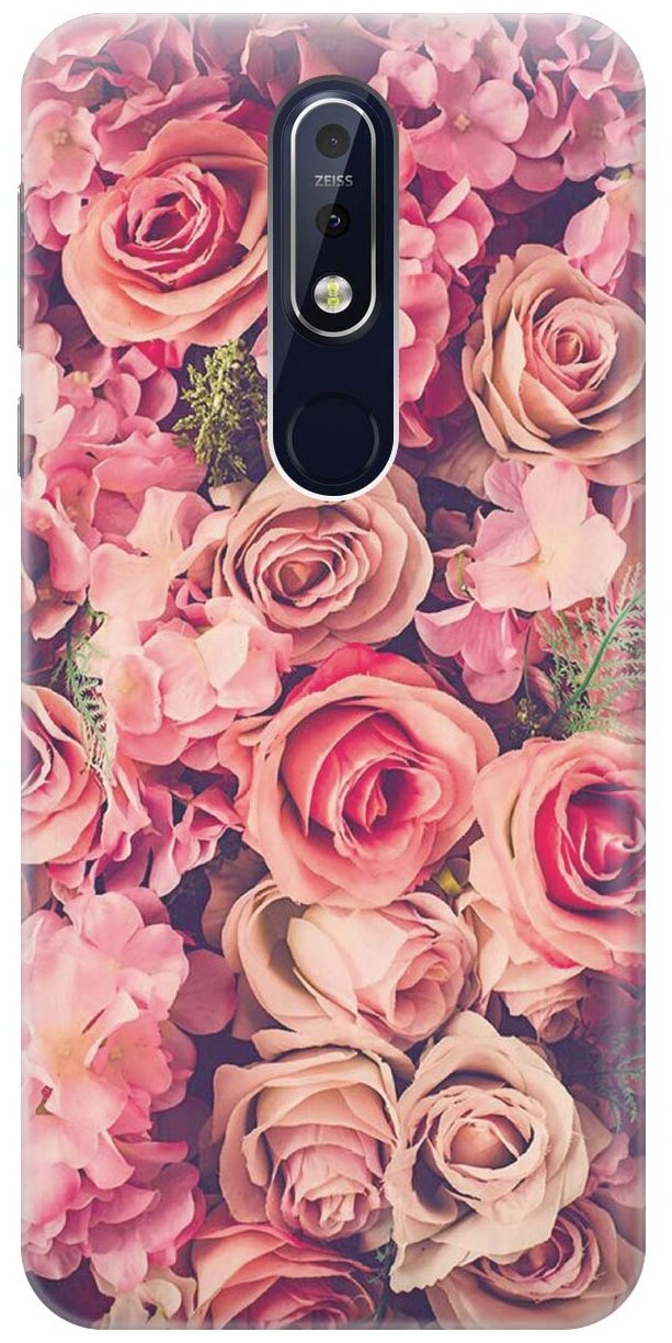 RE: PAЧехол - накладка ArtColor для Nokia 7.1 (2018) с принтом "Розовый куст"