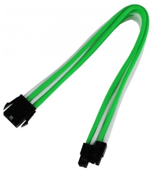 Удлинитель Nanoxia 8-pin EPS to 4+4-pin, 30см, зеленый/белый NX8PV3EGW