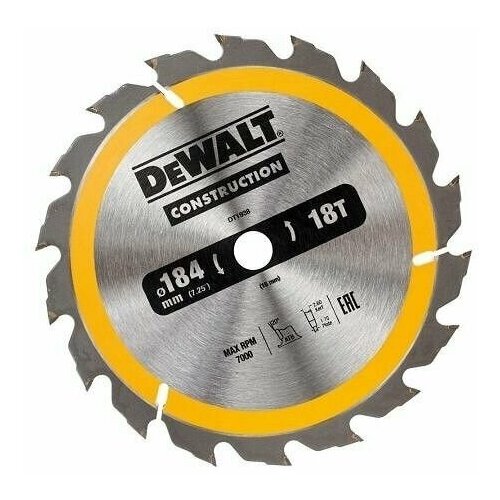 Диск пильный по дереву с гвоздями 190х30мм, 18зуб. DEWALT DT1943