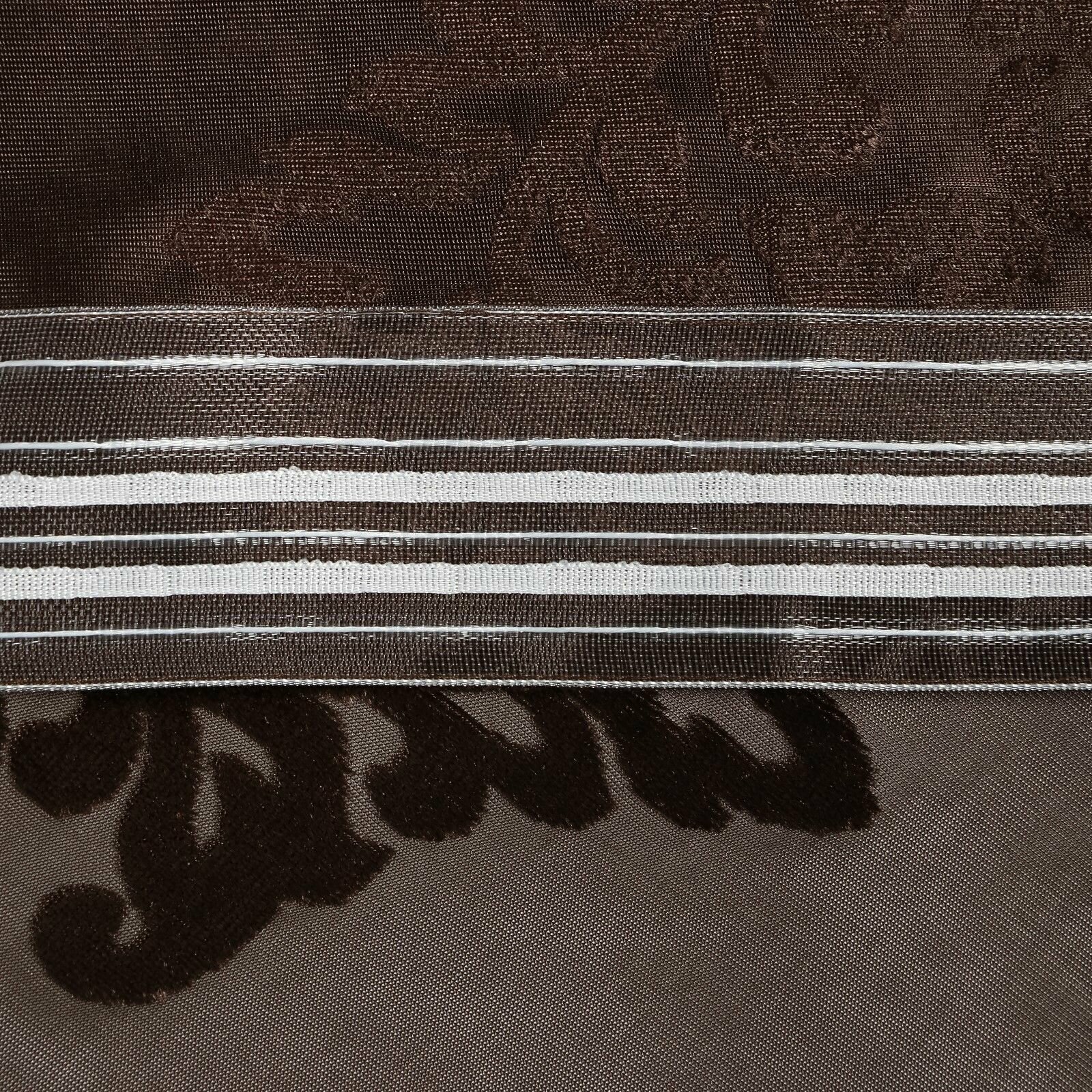Штора тюлевая сетка с бархатом "Этель" 240x265 см Ренессанс Шоколадный десер - фотография № 4
