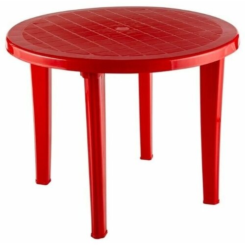 Стол садовый круглый пластиковый красный 90х90 h71см стол пластиковый элластик пласт круглый сп1 мт белый