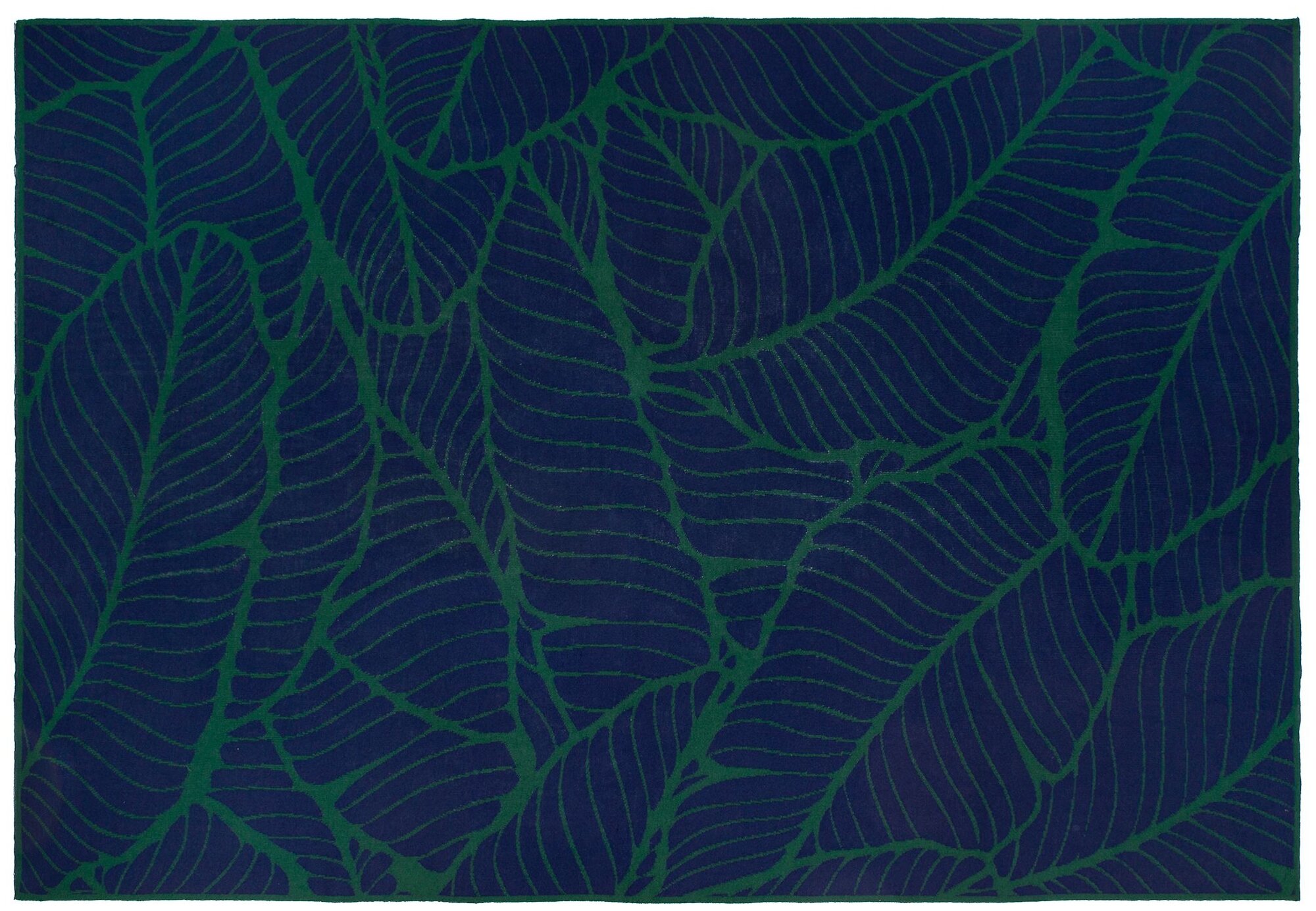 Плед In Leaf, синий с зеленым - фотография № 3