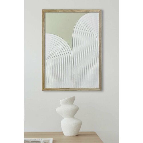 Картина для интерьера объемная DECORMARKT Оливковый рельеф #2, 21х30 см, в рамке из натурального дуба