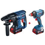 Bosch GDX 180-LI+GBH 180-LI 2x4.0 Ач. Гайковерт+перфоратор - изображение