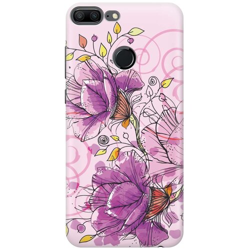 фото Re:paчехол - накладка artcolor для honor 9 lite с принтом "розовые цвета"