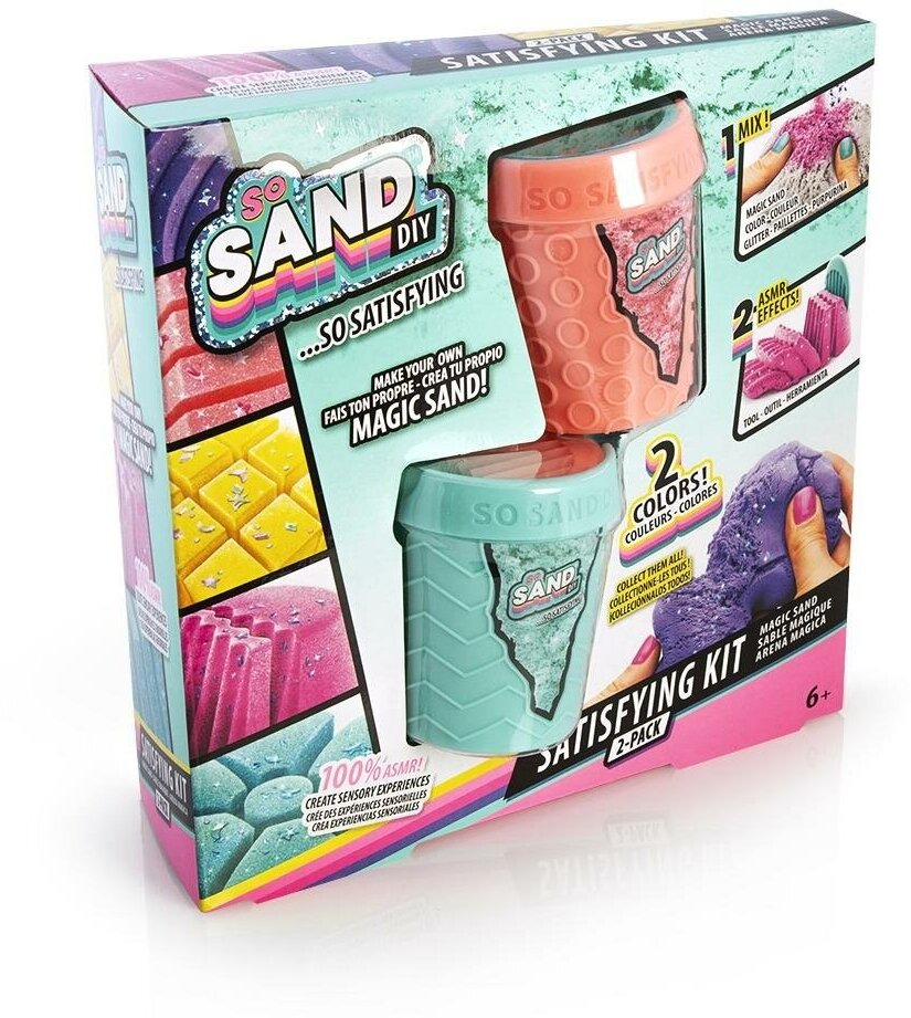 Набор для изготовления слайм-песка SO SAND DIY от Canal Toys, 2 шт на блистере (светло-розовый бирюзовый) SDD008/w(2)