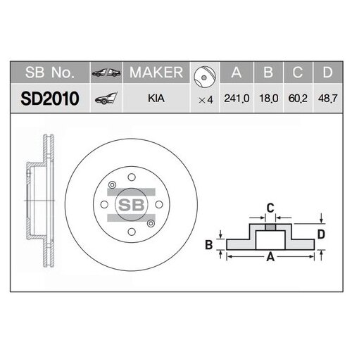 фото Диск тормозной (производитель: sangsin sd2010) sangsin brake