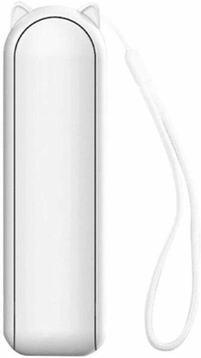 Портативный ручной вентилятор складной мини-USB 2000 мАч цвет белый - фотография № 2