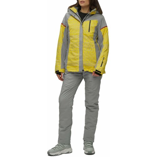 Комплект с брюками  для сноубординга, зимний, силуэт полуприлегающий, утепленный, водонепроницаемый, размер 44, желтый