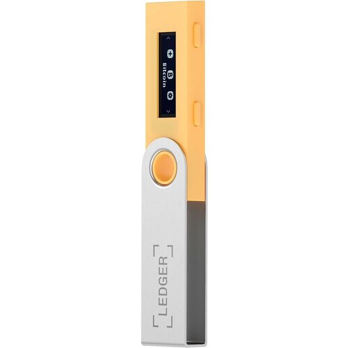 Аппаратный криптокошелек Ledger Nano S Yellow COLOR EDITION -холодный кошелек для криптовалют желтый