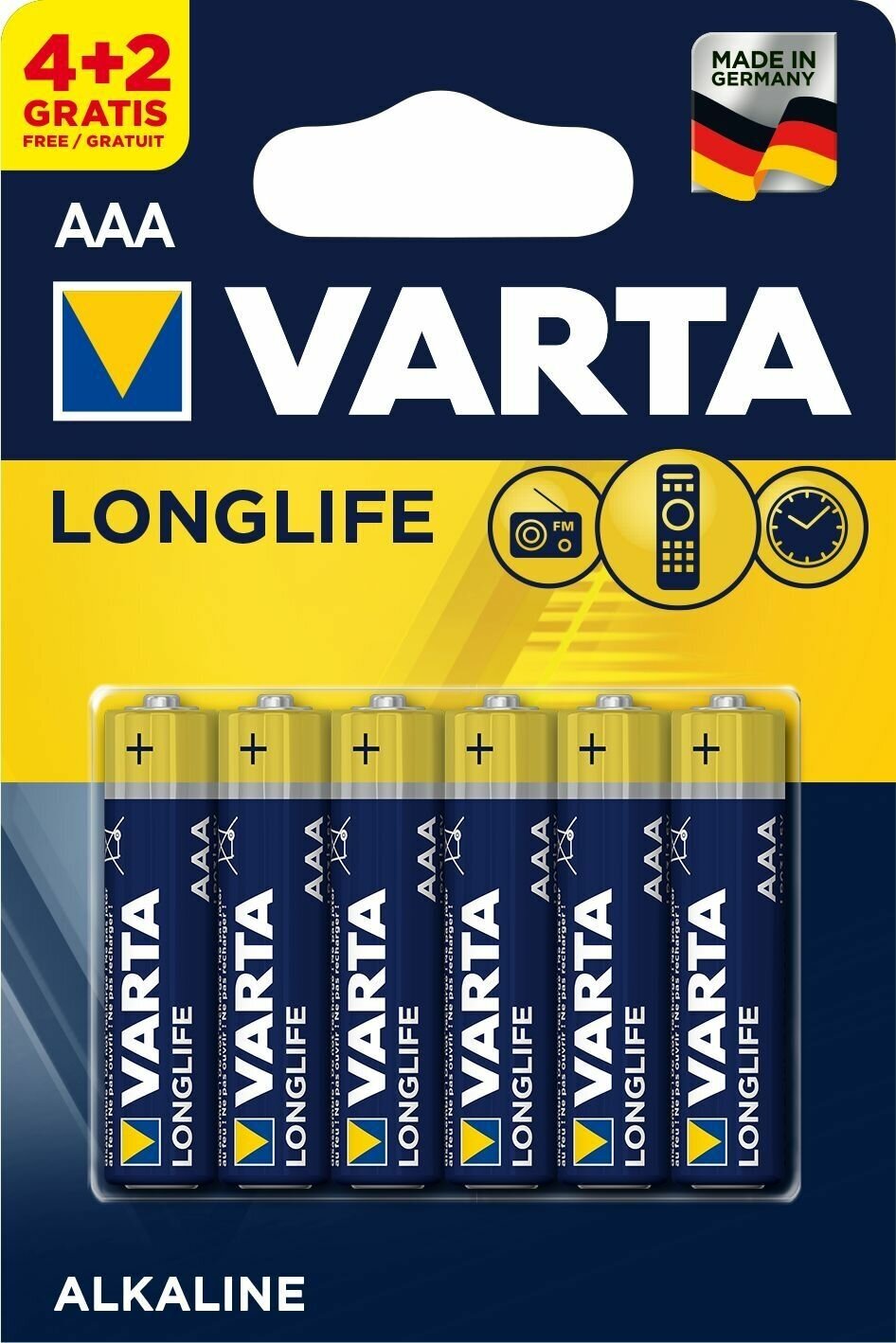 Батарейка VARTA LongLife LR 03 AAA BL6