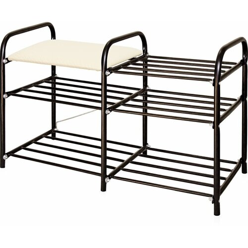 Этажерка Люкс 3 с мягким сидением винилискожа усиленный каркас 500х330х800 мм 4109₽