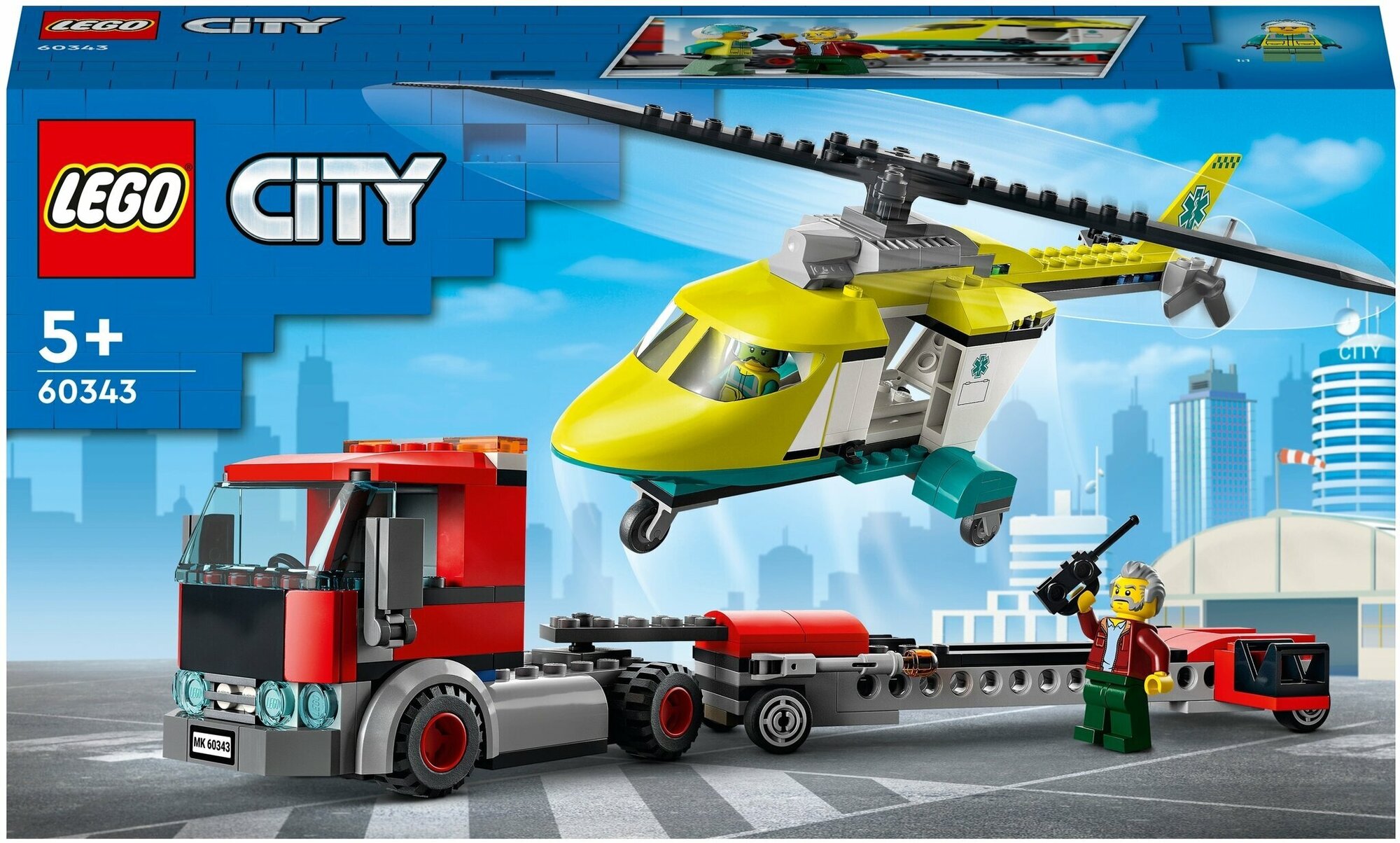 Конструктор LEGO City Great Vehicles 60343 Грузовик для спасательного вертолёта