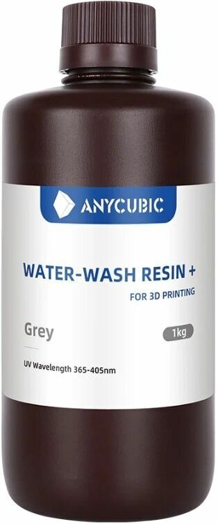 Фотополимер Anycubic Water-Wash Resin+ Серый, 1 л