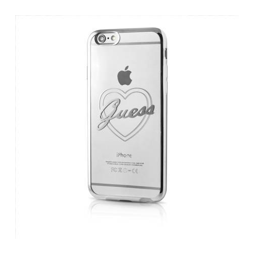 фото Накладка guess signature heart hard tpu для iphone 6 / 6s - silver