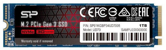 Твердотельный накопитель SSD Silicon Power PCI-E x4 1Tb M-Series UD70 M.2 2280 SP01KGBP34UD7005