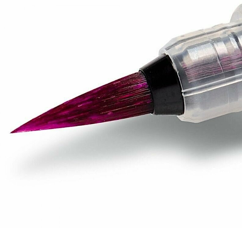 Кисть с краской Pentel "Colour Brush" Оливковый - фото №6