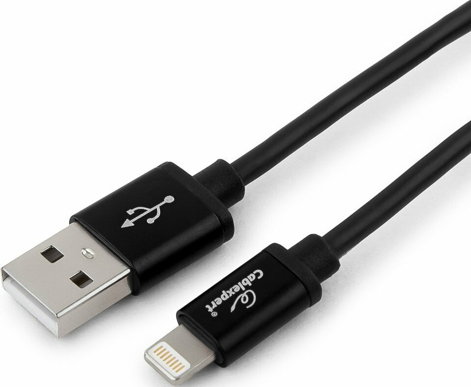 Кабель USB - Lightning, 0.5м, Gembird (CC-S-APUSB01Bk-0.5M)