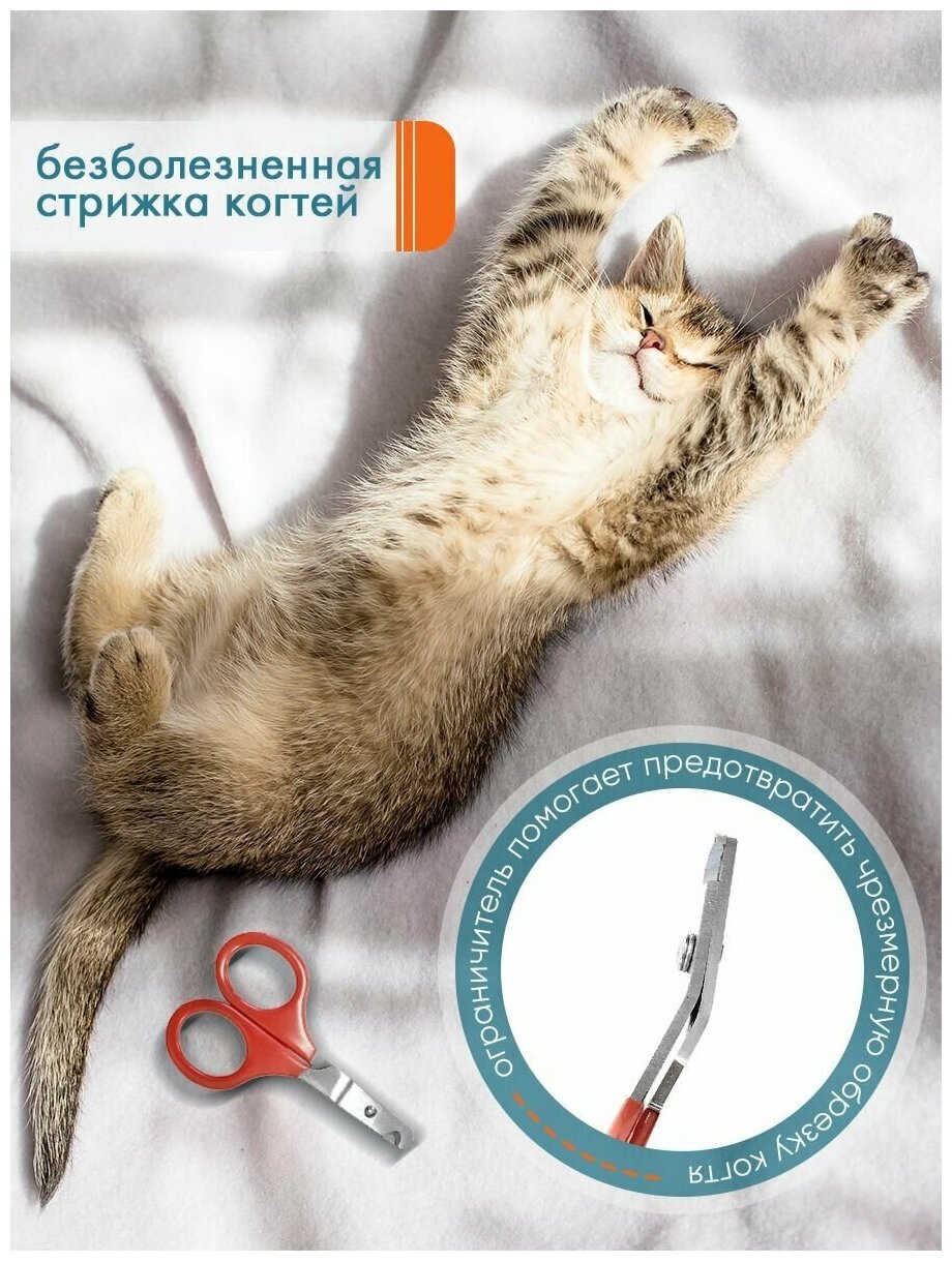 Когтерез-ножницы Delight малый загнутый для кошек, в пакете (красный) 2003-08