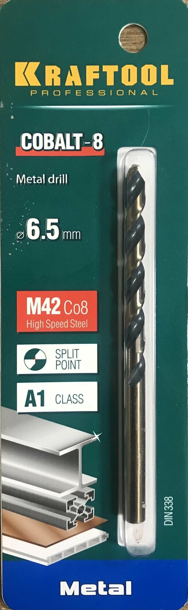 KRAFTOOL COBALT 6.5 х101мм, Сверло по металлу HSS-Co(8%) , сталь М42(S2-10-1-8) - фотография № 7