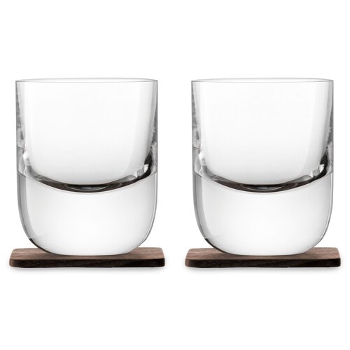 фото Набор из 2 стаканов с деревянными подставками 270 мл lsa international renfrew whisky (g1211-09-301)