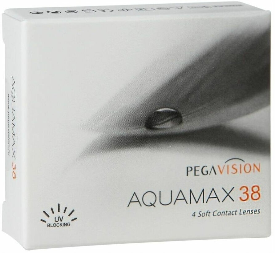 Контактные линзы Pegavision Aquamax 38, 4 шт., R 8,6, D -3,75