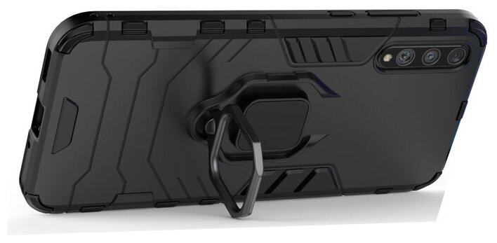 Противоударный чехол с кольцом Panther Case для Huawei Y8P / P Smast S (2020) / Honor 30i черный