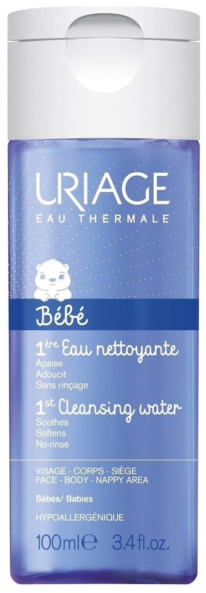 Первая очищающая вода для детей и новорожденных Uriage Bebe 1er Eau Nettoyante Вода 500 мл