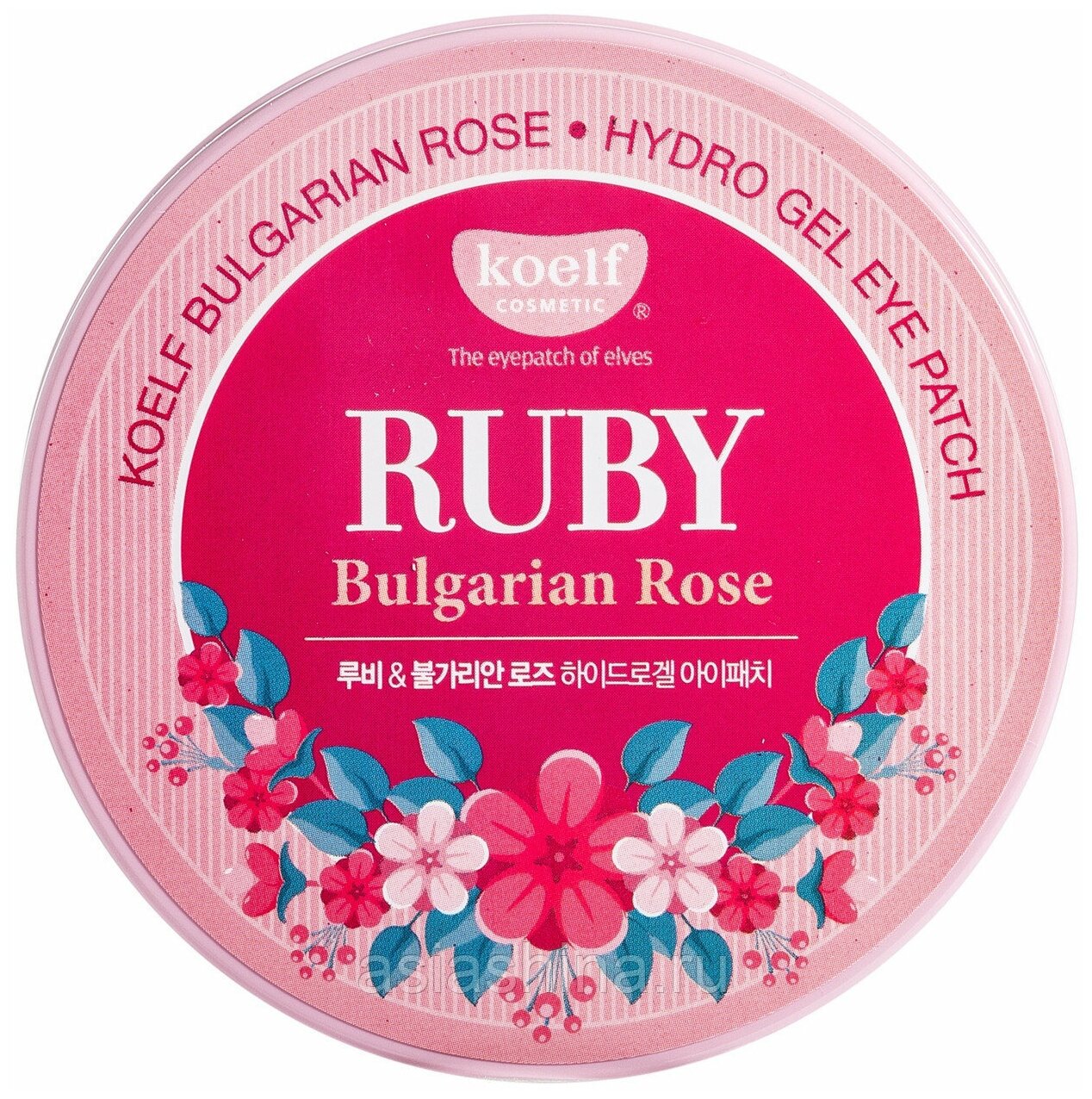 Petitfee Патчи для глаз гидрогелевые с маслом болгарской розы Koelf Ruby&Bulgarian Rose , 60 шт (Petitfee, ) - фото №1